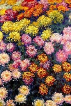 Claude Monet Painting - Cama de crisantemos Claude Monet